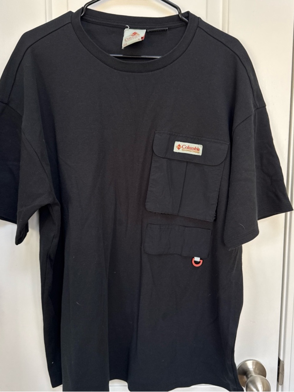 Columbia Black Heritage Crewneck Tee with Logo Tag
